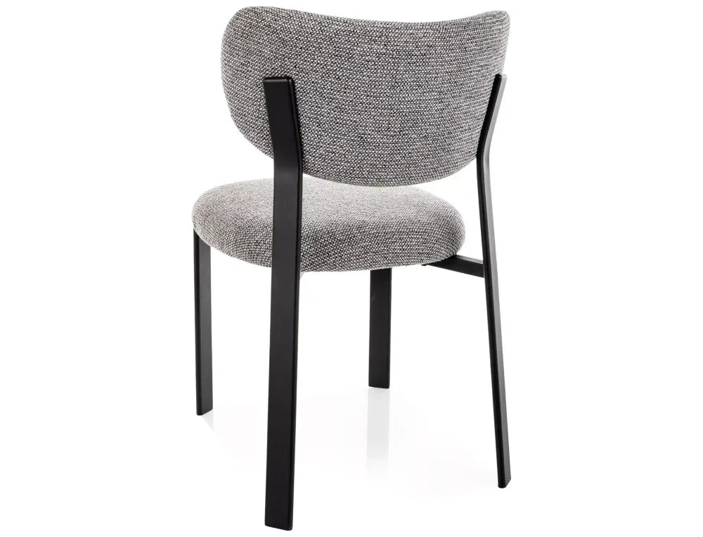 Set 2 Scaune din Stofa Gri si Metal Negru H79xL49xA61cm Rin