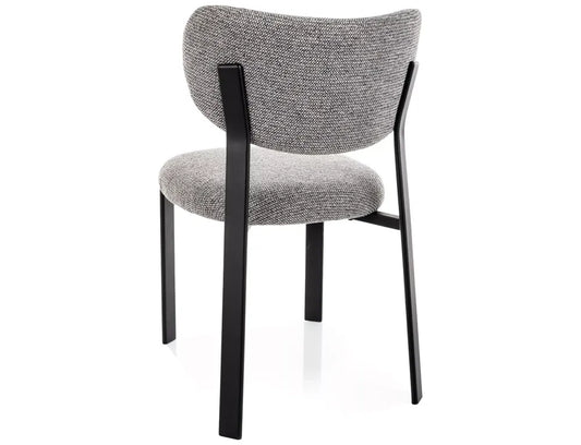Set 2 Scaune din Stofa Gri si Metal Negru H79xL49xA61cm Rin