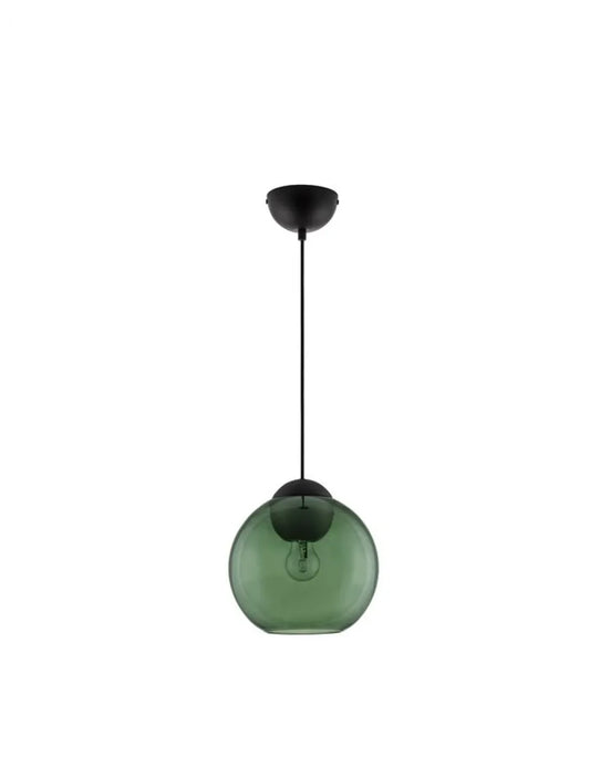 Pendul structura din Metal Negru si abajur din Sticla Verde H182.5xL24cm IP20 MIDORI