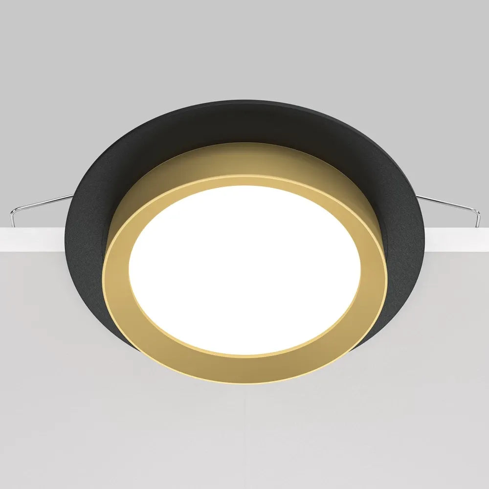 Spot incastrat din Aluminiu Negru/Auriu H5xD11cm IP 20 GX53 15W Hoop