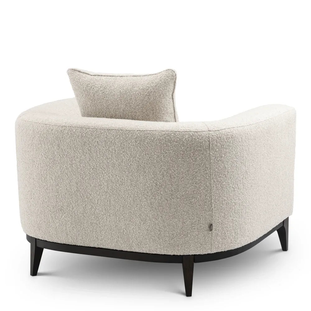 Fotoliu tapitat cu Stofa boucle Alb L116xA92xH70cm Brannan Eichholtz
