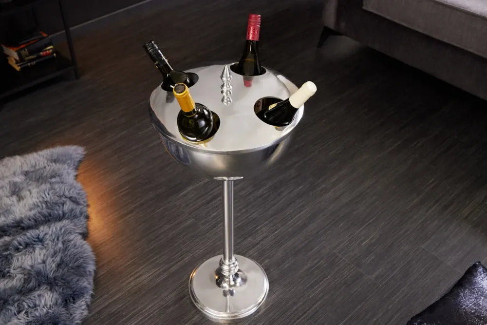 Frapiera inalta din Metal Argintiu H81xD34cm Vino
