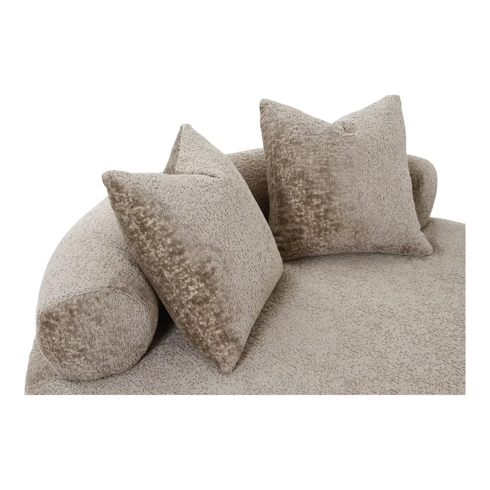 Canapea rotunda tapitata cu Chenille bej 160xH60cm Cairo