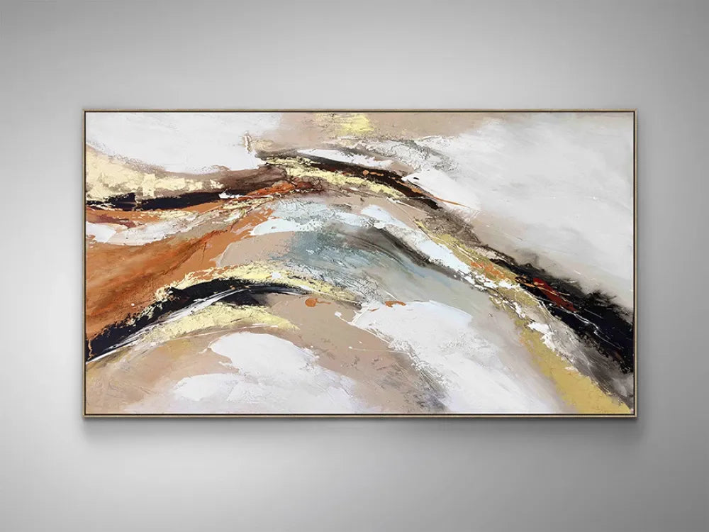 Tablou Abstract pe Panza Multicolor L180xH100cm Gestos