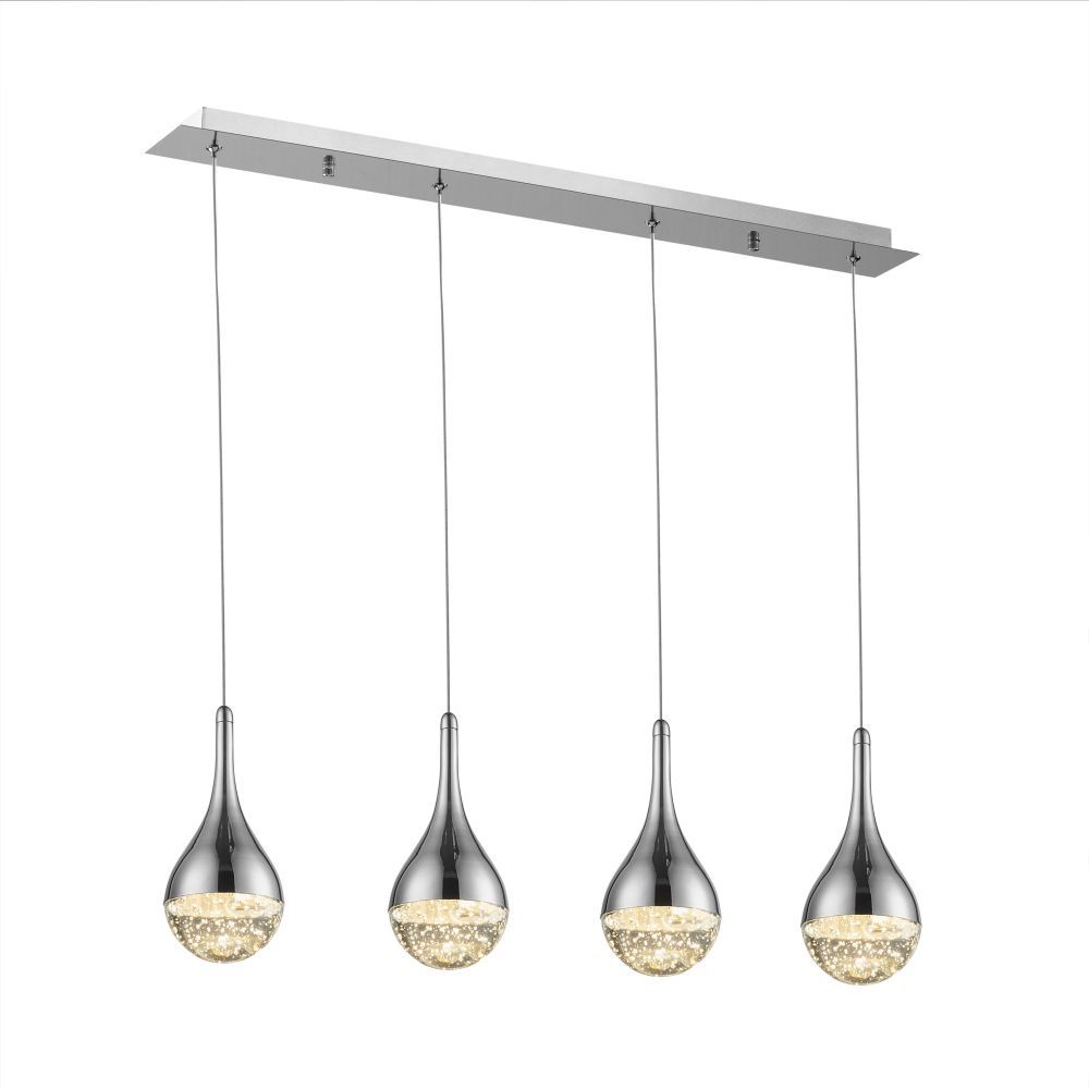 Lustra dreptunghiulara cu inaltime reglabila din Sticla Transparent cu LED  L70x10xH110cm Elie