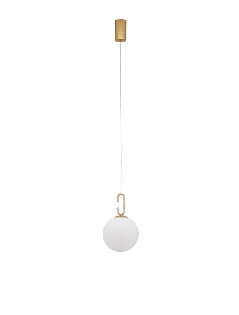 Pendul structura din Metal Auriu si abajur din Sticla Alb H120xL18cm IP20 10W 1061lm 3000k HOOK