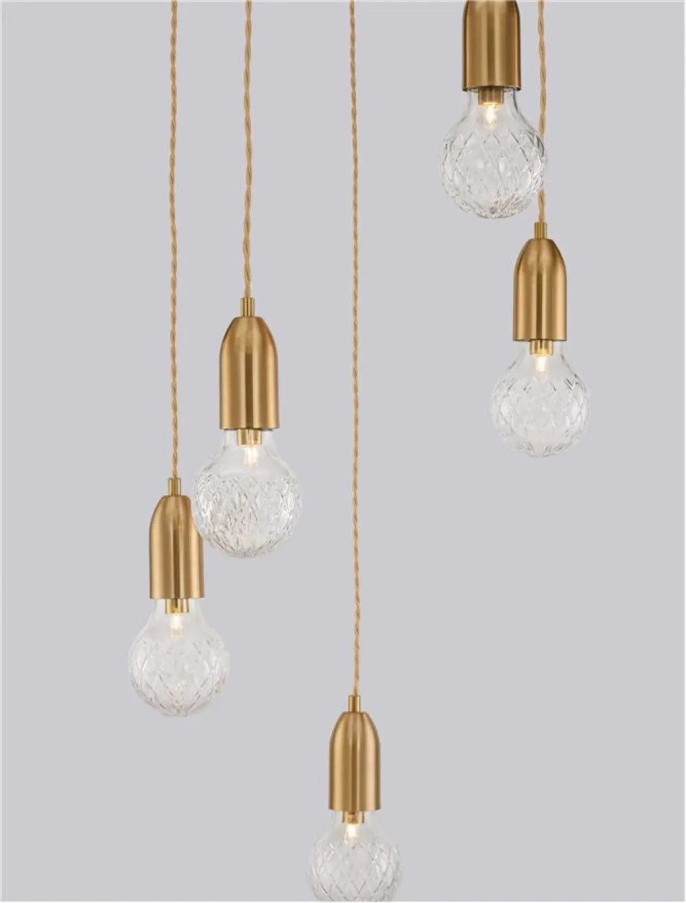 Lustra structura din Metal Alama si abajur din Sticla Transparent H150xL40cm IP20 VEDA