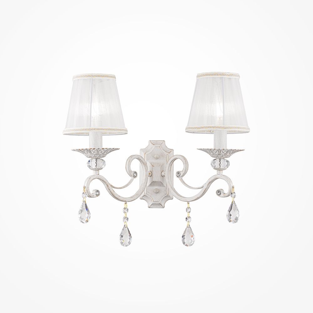Aplica de perete din Organza Alb cu 2 becuri L39x25xH39cm Grace
