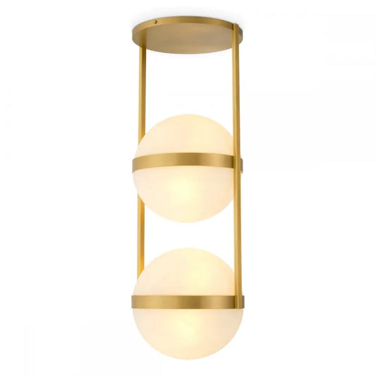 Lustra din Metal Alama si Sticla Alb H105xL38cm Dover Eichholtz