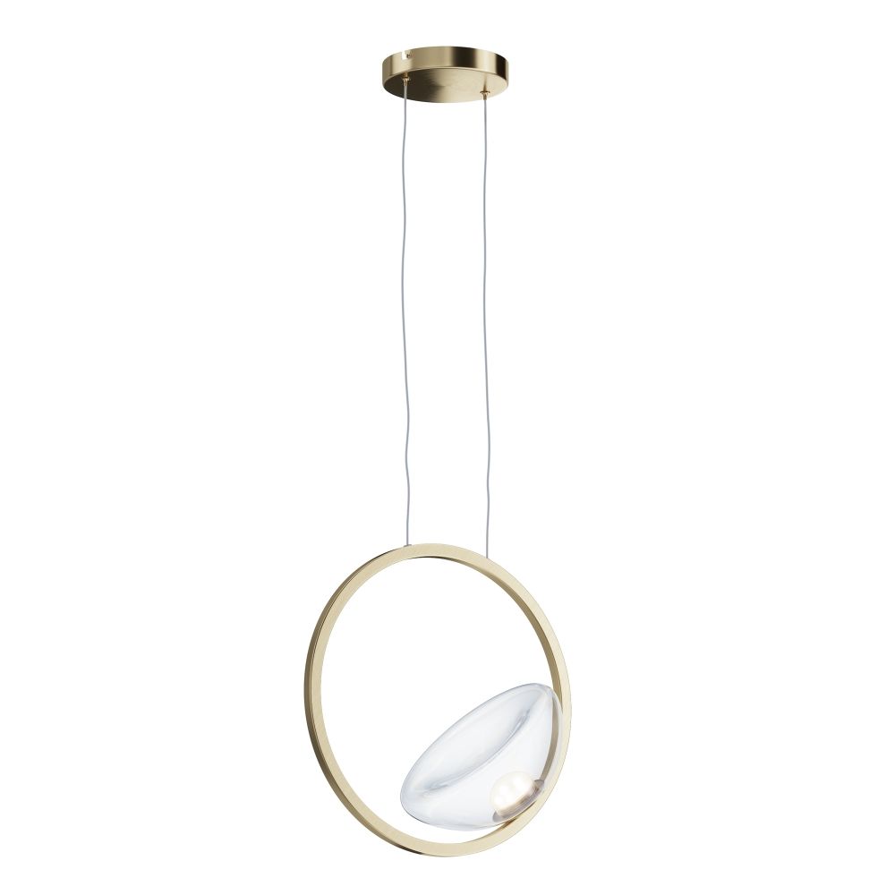Pendul din Metal si Sticla Alama/Transparent D32xH235cm Lunare