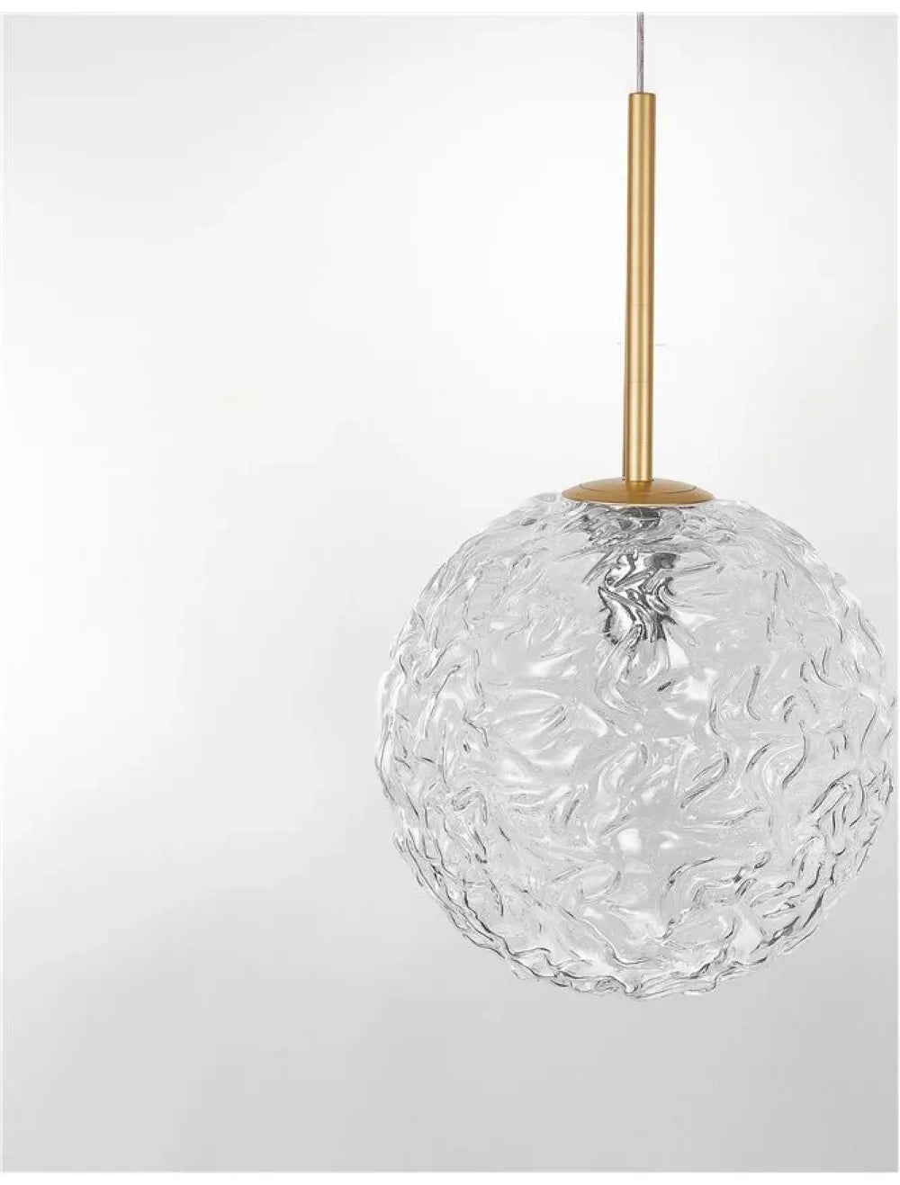 Pendul structura din Metal Auriu si abajur din Sticla Transparent H180xL30cm IP20 MIRANO