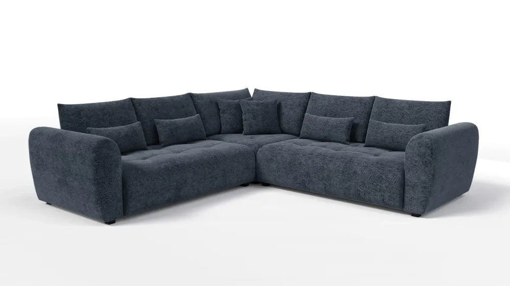 Coltar simetric tapitat cu Chenille Sajma 12 Albastru L306x306cm Trezzo
