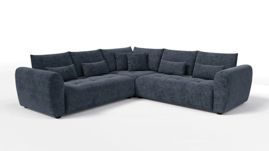 Coltar simetric tapitat cu Chenille Sajma 12 Albastru L306x306cm Trezzo