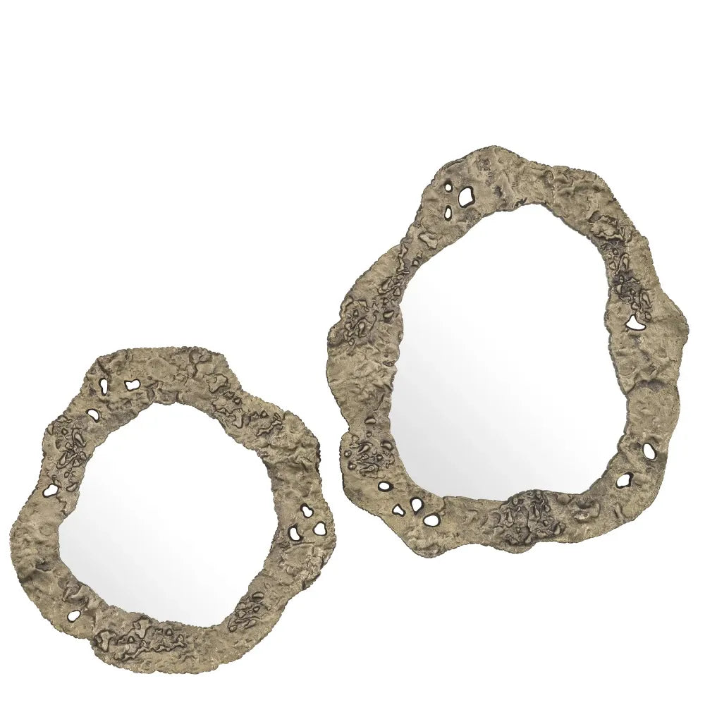 Set 2 oglinzi cu rama din Metal/MDF Alama antichizata L35/38xH35.5/44cm Foggia Eichholtz