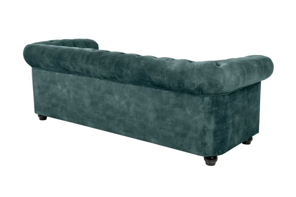 Canapea 3 locuri tapitat cu Catifea Turcoaz L205cm Chesterfield