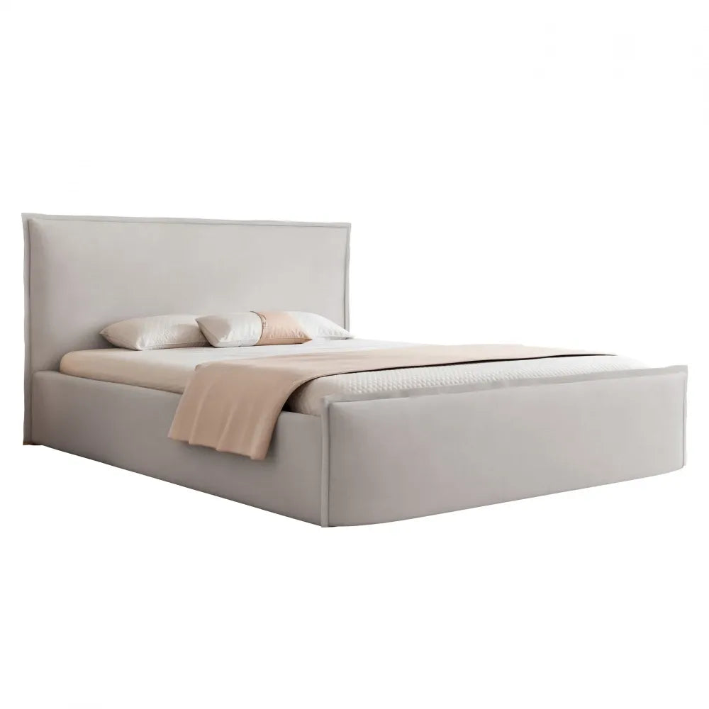 Pat 180 x 200 tapitat cu Catifea Dream velvet Gri Oria