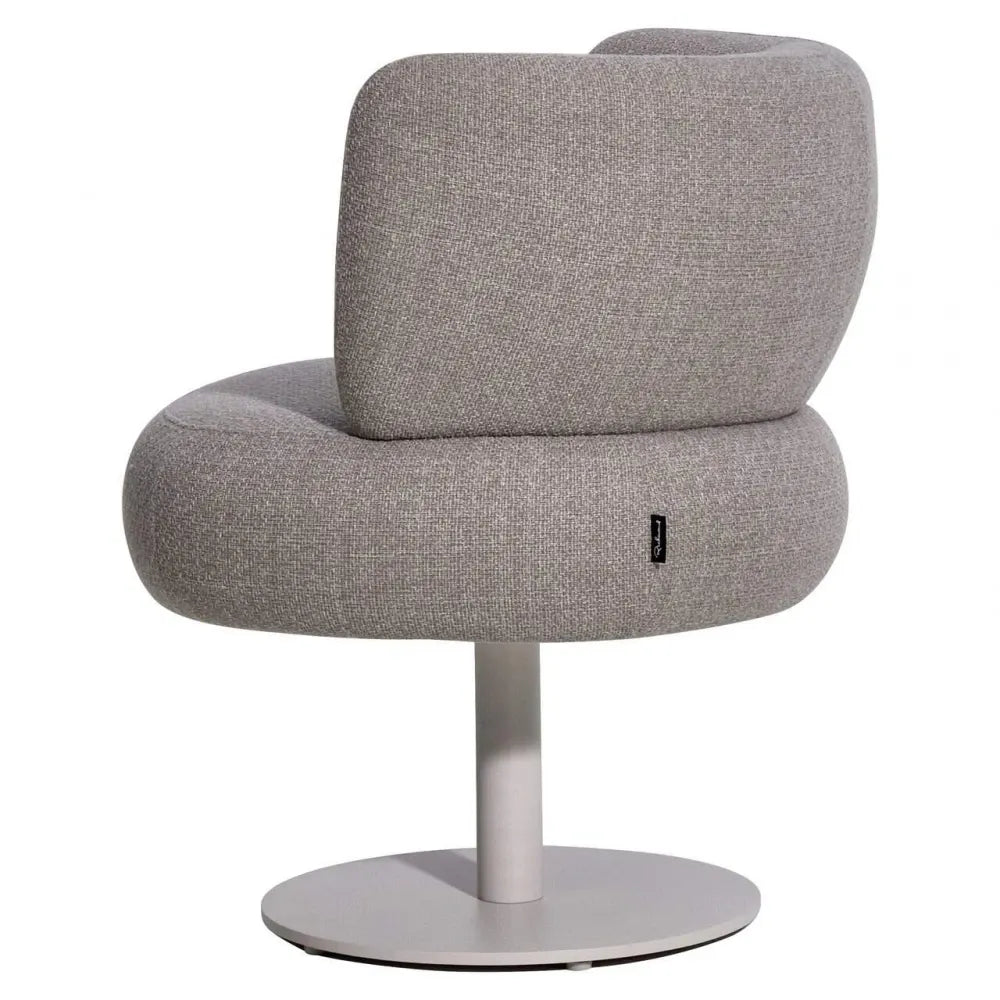 Scaun de exterior din Stofa Grej si Metal Alb L68xH78cm Mason Richmond interiors