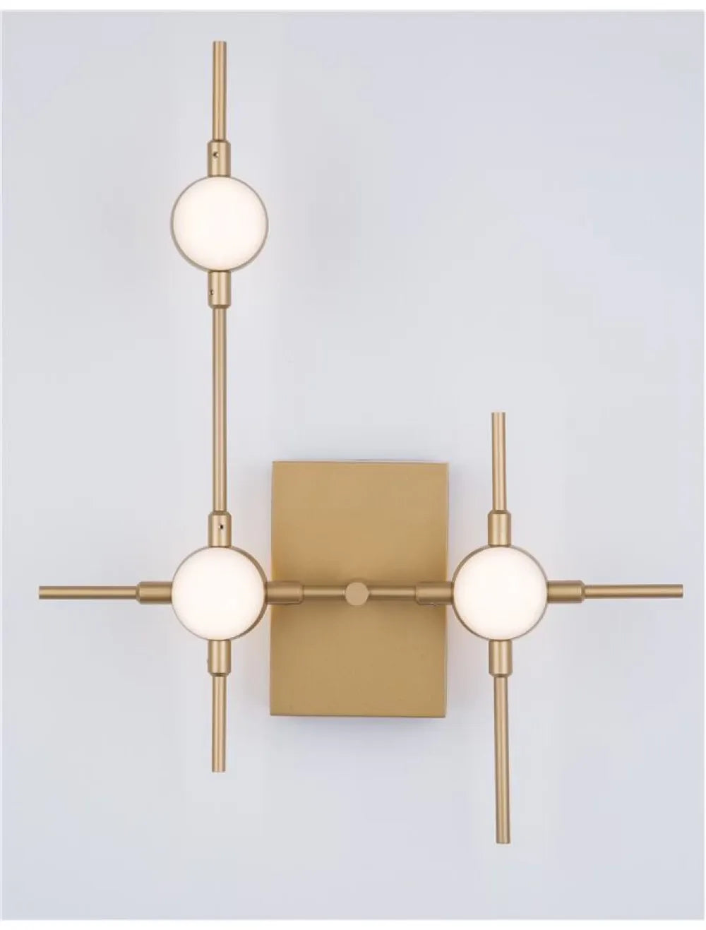 Aplica de perete structura din Metal Auriu si abajur din Acrilic Alb H40xL31cm IP20 9W 605lm 3000k ATOMO