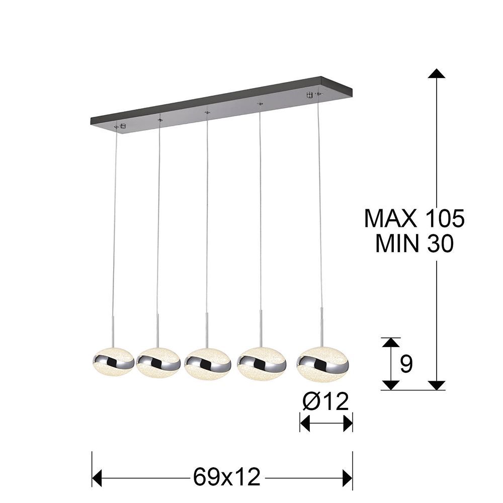 Lustra dreptunghiulara cu inaltime reglabila din Acril Alb cu LED L69x12xH105cm Lipse