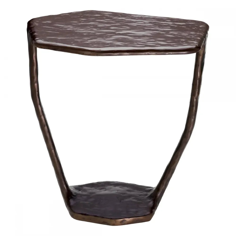 Masuta laterala Asimetrica din Aluminiu Bronz L48xl46cm Tigra Eichholtz