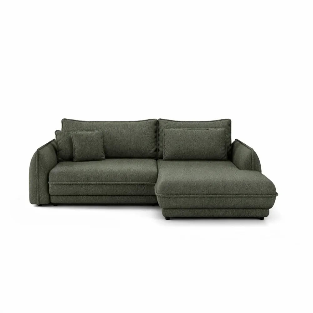 Coltar extensibil din catifea verde Ella I L267x181cm