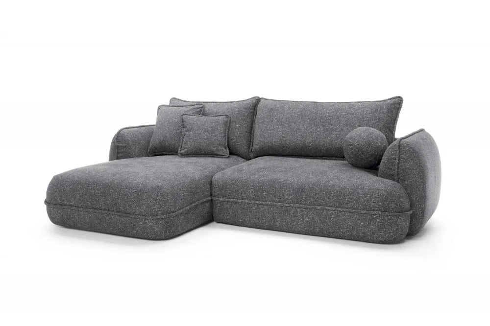 Coltar extensibil cu spatiu depozitare din Stofa Gri inchis Visby