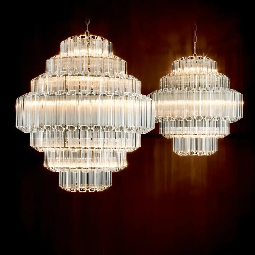 Candelabru din Metal Argintiu si Sticla Transparent H89xD80cm Vittoria L Eichholtz