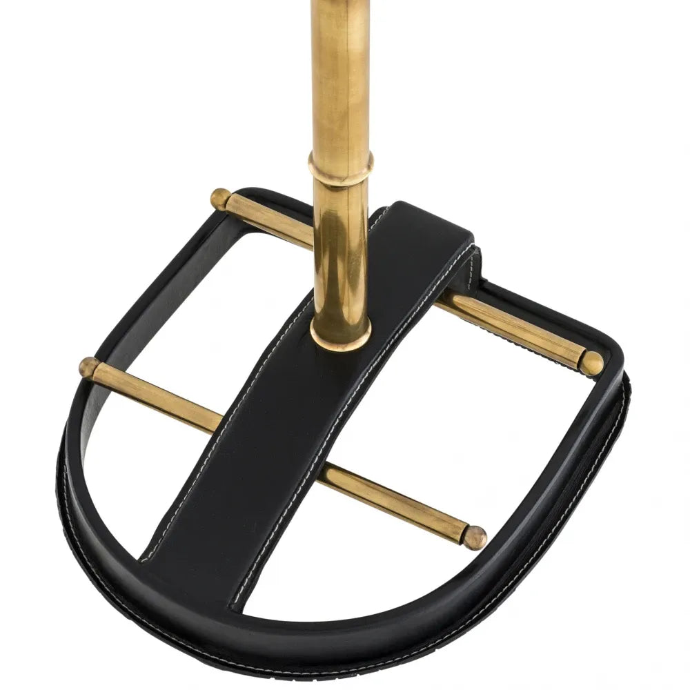 Stand pentru haine din Metal/Piele artificiala Alama/Negru L30xH119cm McKinsey Eichholtz