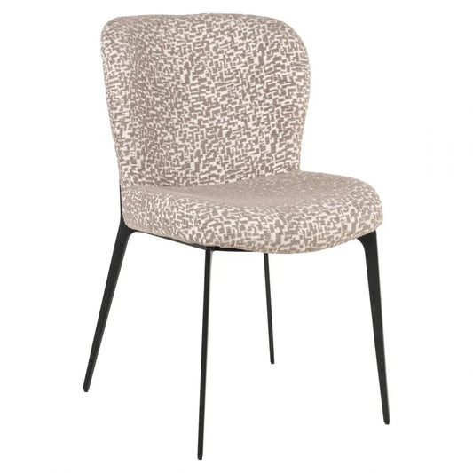Scaun din Stofa Bej si Metal Negru L51xH83.5cm Sergio Richmond interiors