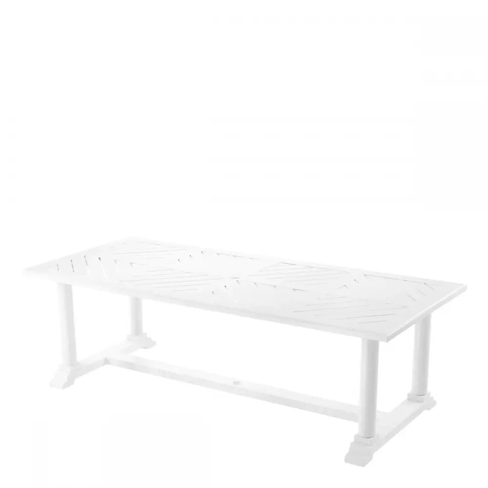 Masa de exterior din Metal Alb H75xL240cm Bell Rive Eichholtz