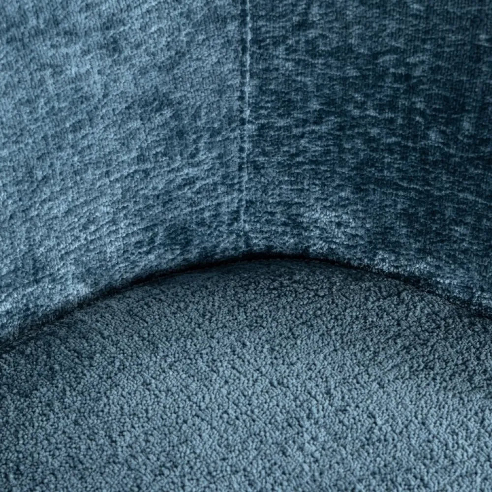 Scaun tapitat cu Chenille Albastru cu picioare din Metal Negru H77.5xL60xA65cm Amphara Richmond Interiors