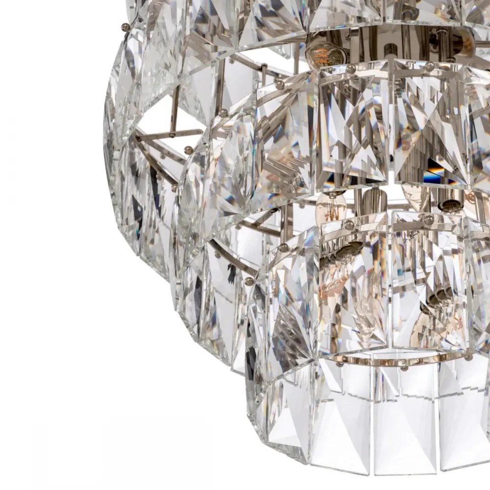 Candelabru din Metal Argintiu si Cristal Transparent H80xD80cm Amazone L Eichholtz