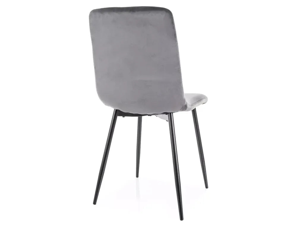 Set 2 scaune din Catifea Gri si Metal Negru Hx91Lx45xAcm Daren