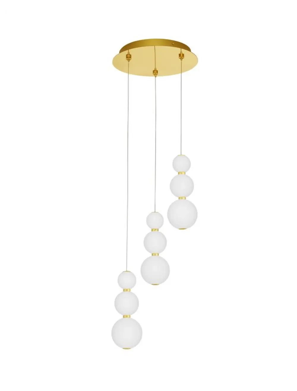 Candelabru structura din Metal Auriu si abajur din Sticla Alb H150xL31cm IP20 23W 2281lm 3000k PERLA