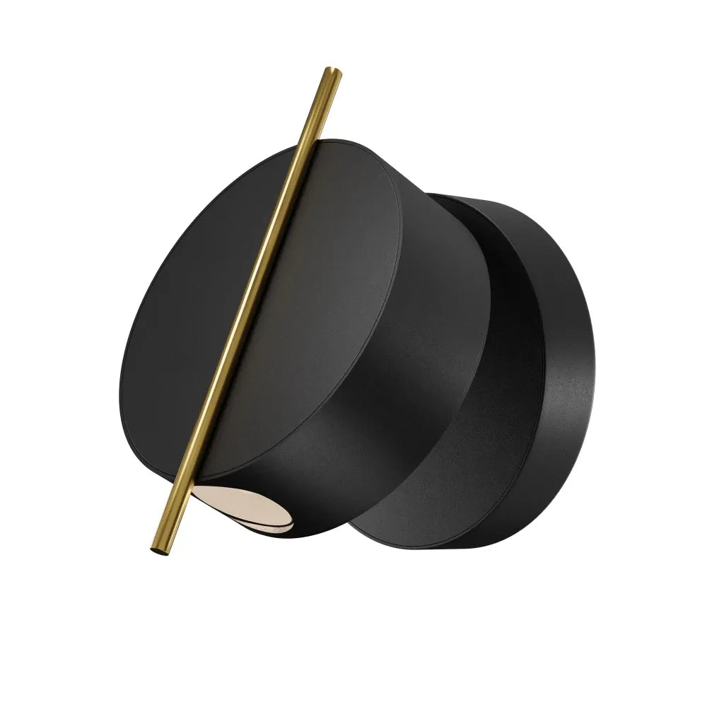 Aplica perete din Aluminiu Negru/Alama H14xD10cm Nuance