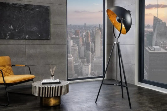 Lampa de podea din Metal Negru/Auriu H160xL55cm Big studio