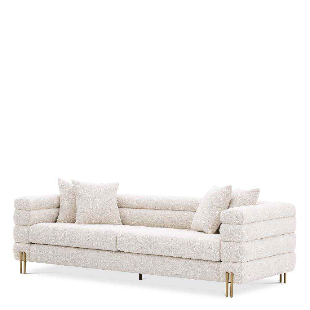 Canapea fixa York Eichholtz tapitata cu Stofa Boucle Crem L230cm