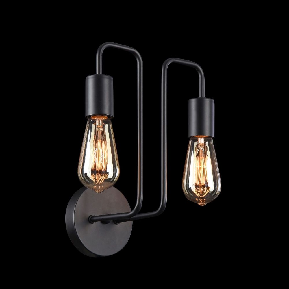 Aplica de perete din Metal Negru cu 2 becuri L25x17xH31cm Gilbert