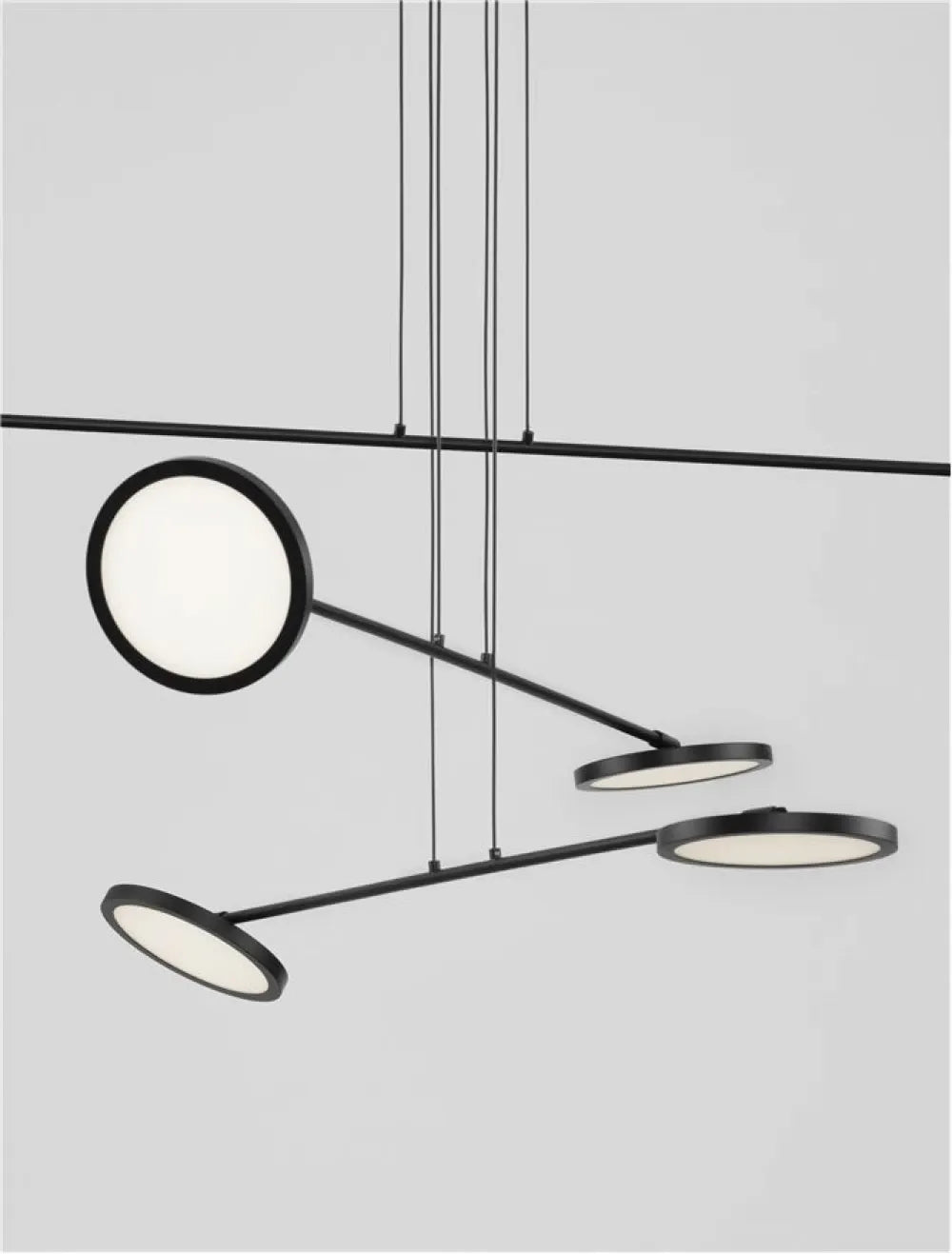 Candelabru structura din Metal Negru si abajur din Acrilic Alb H150xL100cm IP20 49W 4695lm 3000k SCOPE