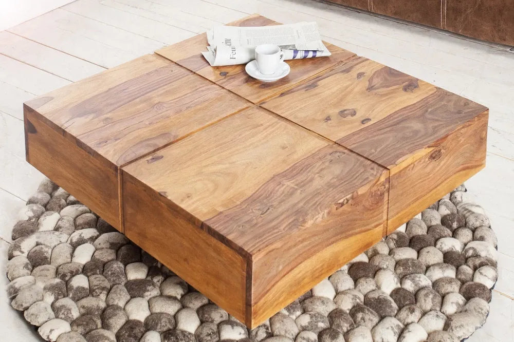 Masuta de cafea din Lemn de sheesham Maro L70xH35cm Bolt