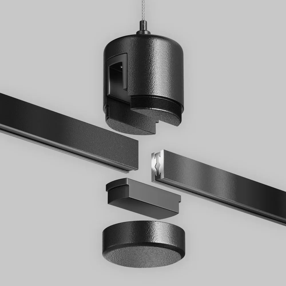 Suspensie prin cablu cu conector direct de alimentare Flarity din Aluminiu Negru H110xL4.5cm Flarity