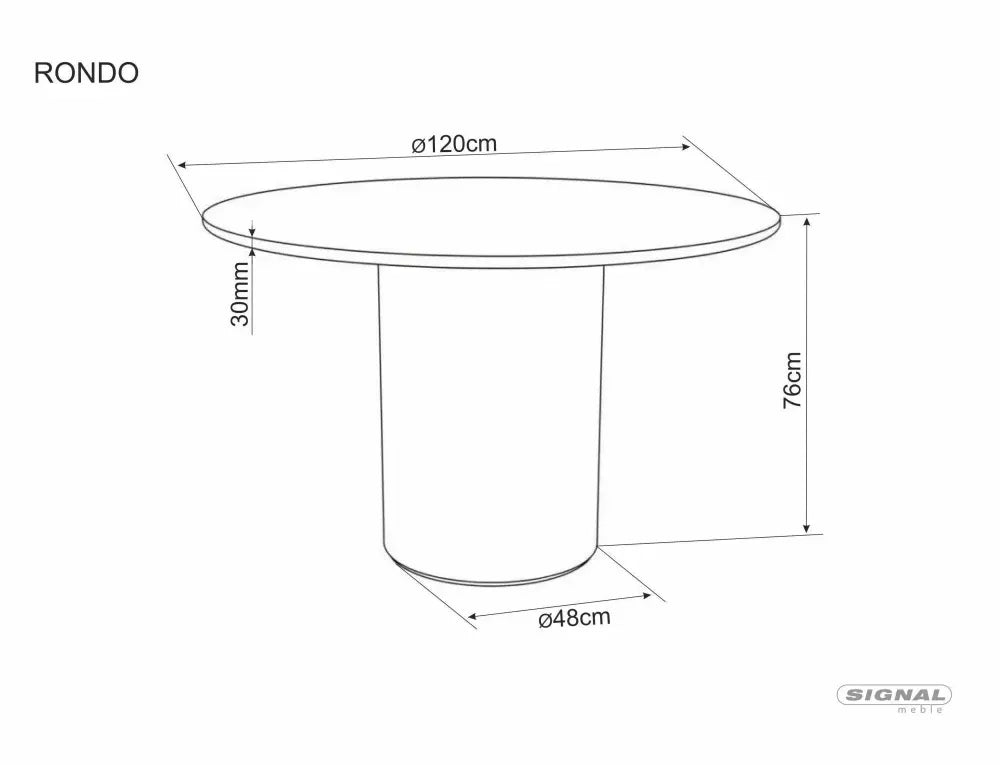 Masa rotunda din MDF+Furnir Maro D120xH76cm Rondo