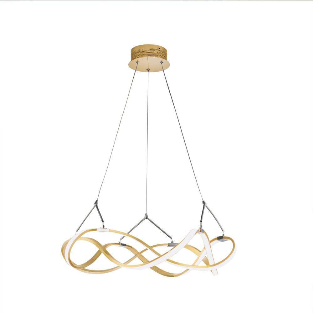 Lustra rotunda cu inaltime reglabila din Aluminiu Auriu cu LED  D53xH130cm Molly