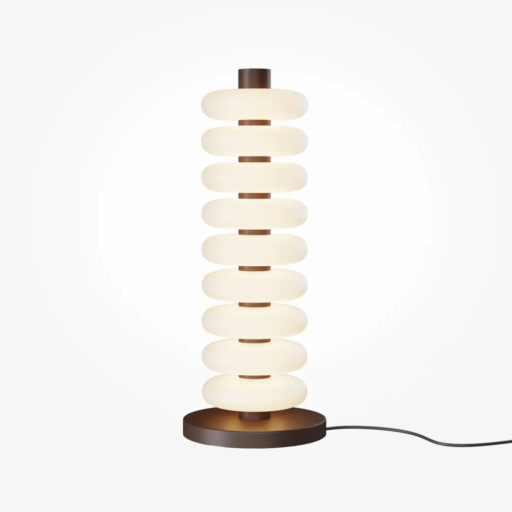 Lampa de podea din Metal Maro si Sticla Bej H55xD22cm Nuvem