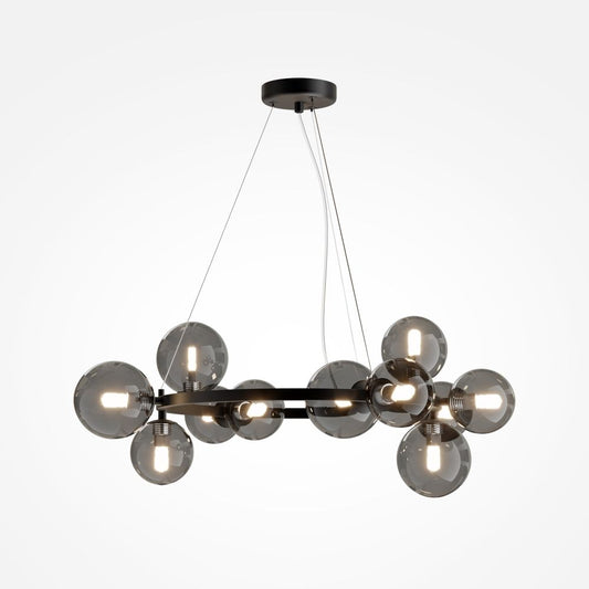 Lustra din Metal si Sticla Negru/Gri cu 11 becuri G9 28W D67xH137cm Dallas