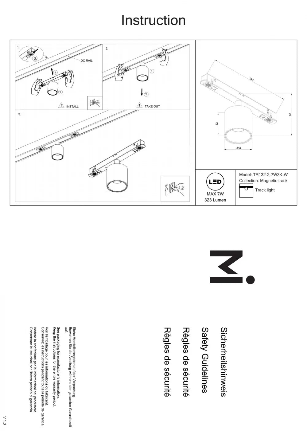 Spot pentru sina Exility din Aluminiu Alb H9.6xL19.3cm 7W 330lm 3000k Alfa S