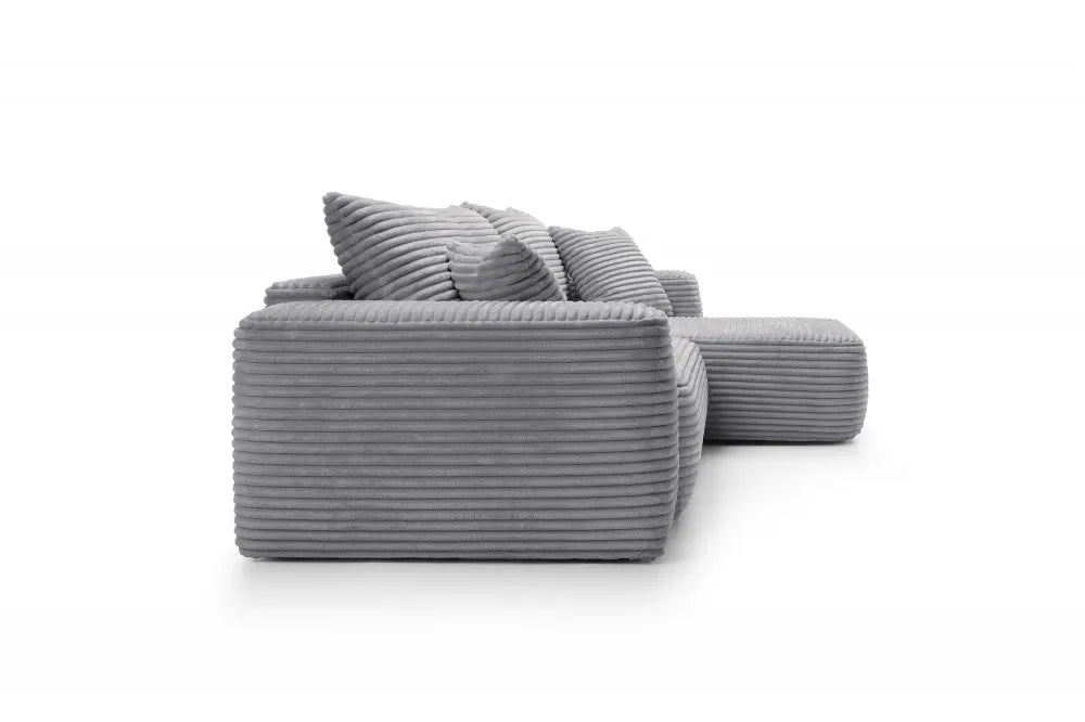 Coltar extensibil tapitat cu Corduroy Negru cu lada depozitare Billy
