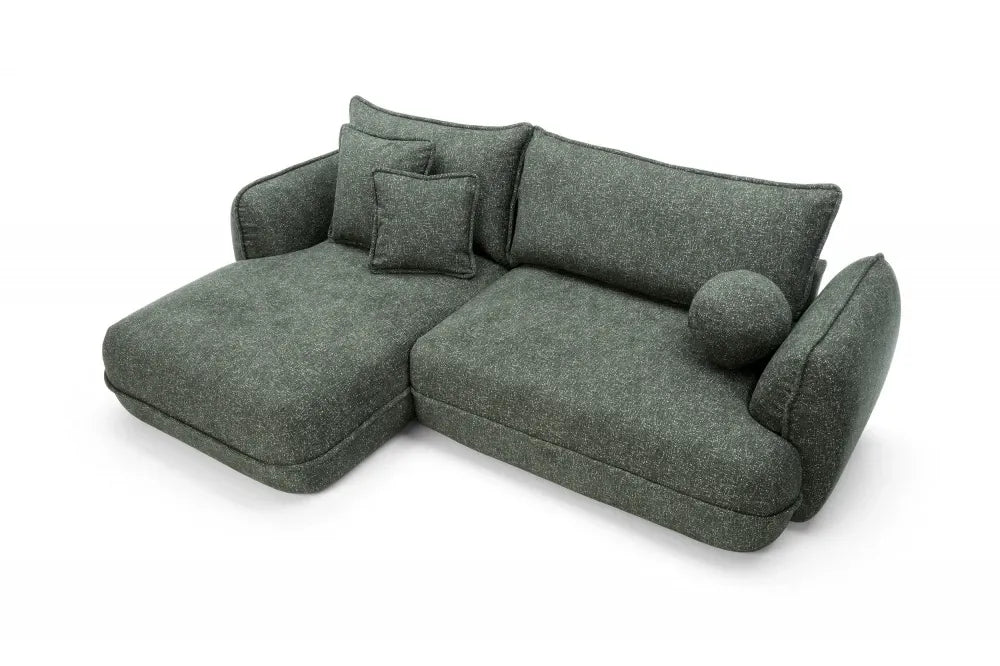 Coltar extensibil cu spatiu depozitare din Stofa Verde Visby
