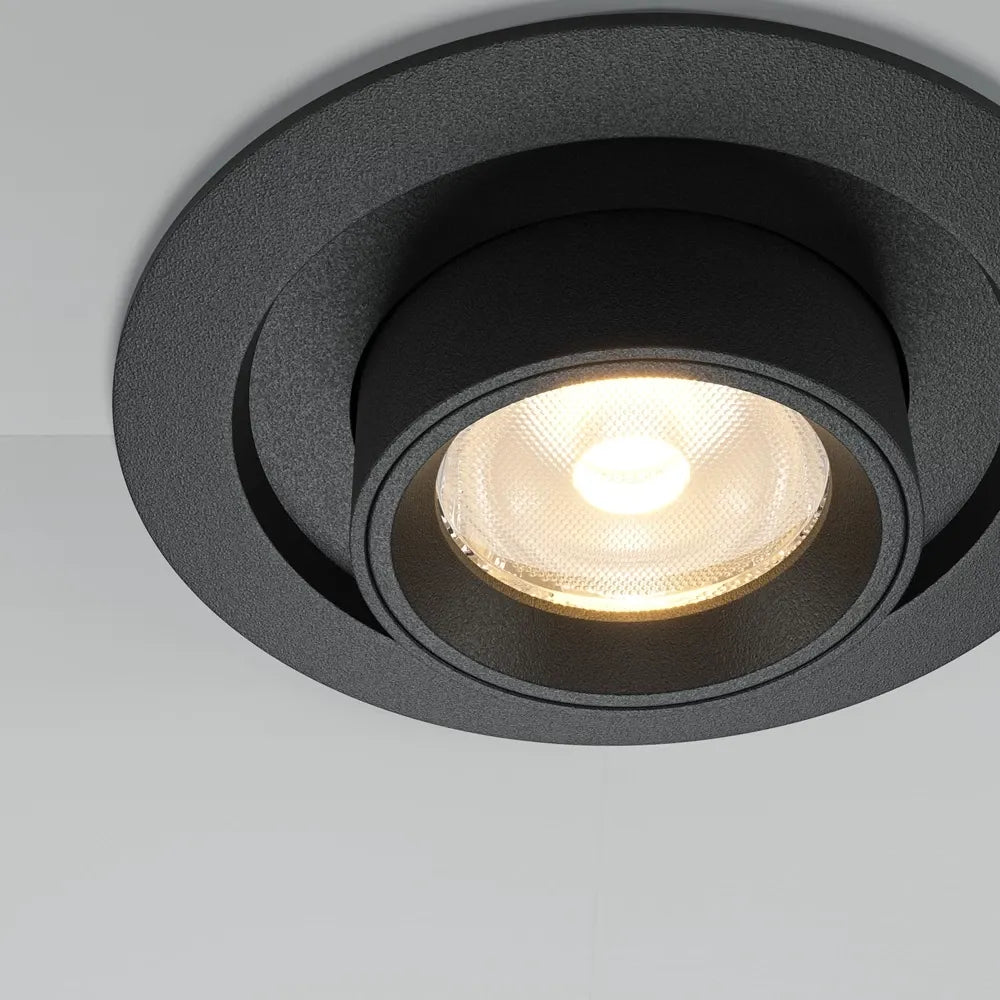 Spot incastrat ascuns din Aluminiu Negru H10xD9cm IP20 10W 760lm 3000k Downlight