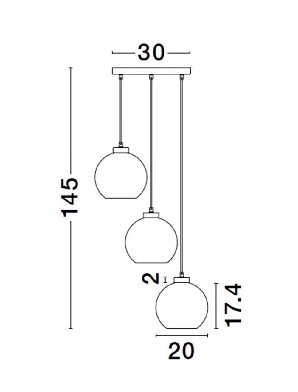 Candelabru structura din Metal Negru si abajur din Sticla Fumuriu H145xL30cm IP20 PALMER